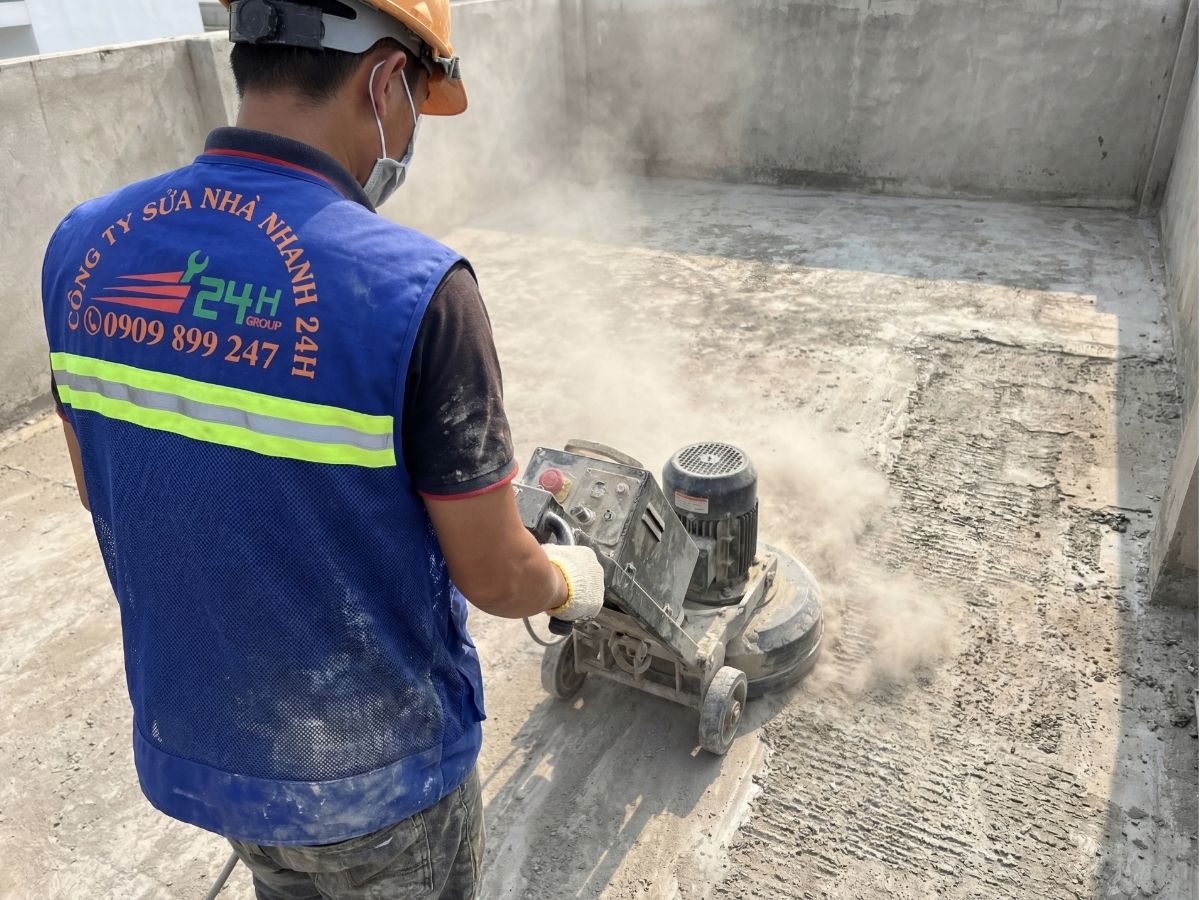 Mài sân thượng loại bỏ khuyết tật