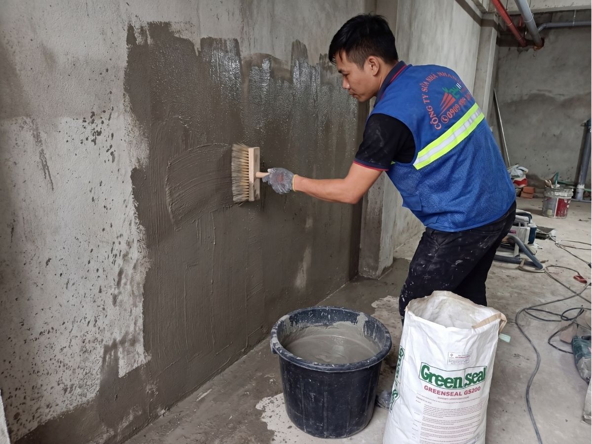 Quét chống thấm tường gốc xi măng GS 200